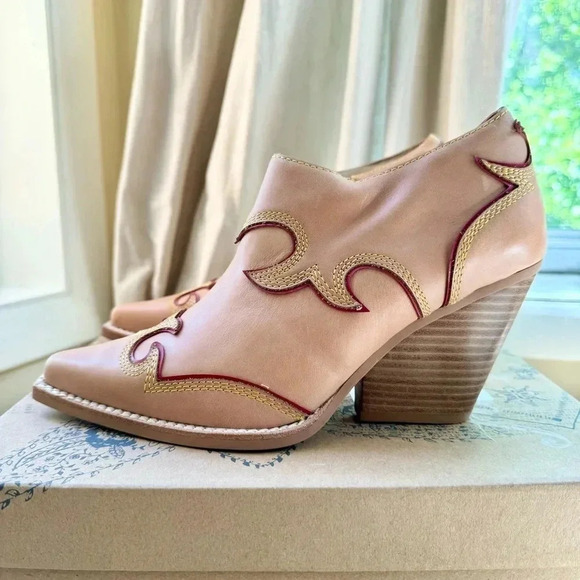New Jeffrey Campbell Milot Ankle Boots Cowboy Western Embroidered Brown 7.5 - Picture 12 of 17